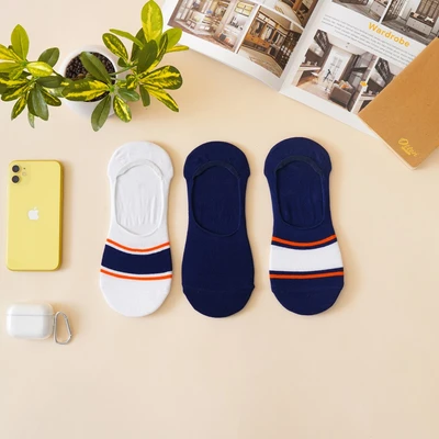 Gambar Ataru Set 3 Pasang Kaos Kaki Pria Invisible - Biru Navy