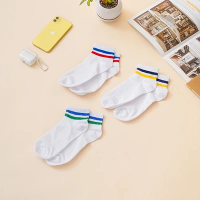 Gambar Ataru Set 3 Pasang Kaos Kaki Stripes - Putih