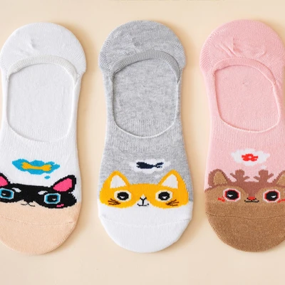 Gambar Ataru Set 3 Pasang Kaos Kaki Invisible Motif Hewan