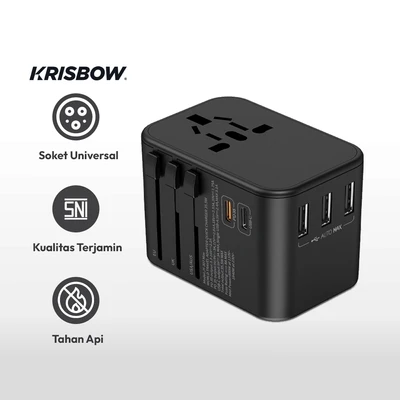 Gambar Krisbow Steker Travel Adaptor Type-c Qc