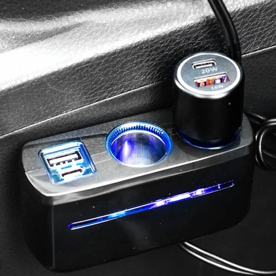 Gambar Otto Klasse Charger Mobil USB & Type C Dengan Lighter Socket 1928D