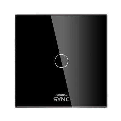 Gambar Krisbow Sync Saklar Wifi 1 Gang 800 Watt - Hitam