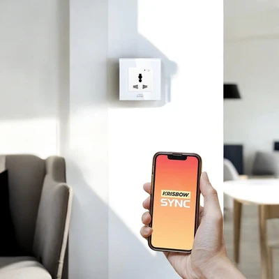 Gambar Krisbow Sync Smart Stop Kontak Dinding Universal Monitoring Function - Putih