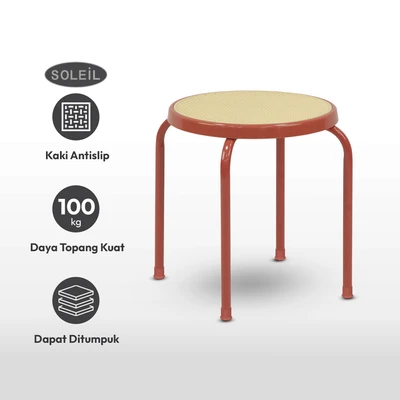 Gambar Soleil Hinata Bangku Metal - Pink Coral