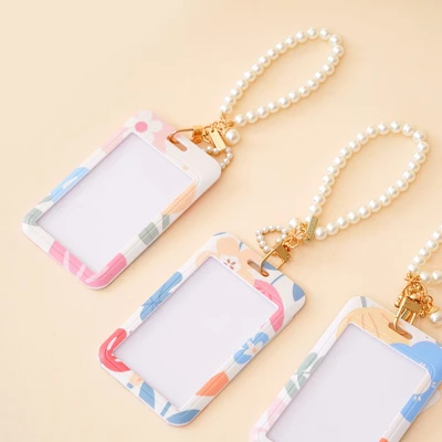 Gambar Ataru Holder Id Card Dengan Pearl Strap Flower