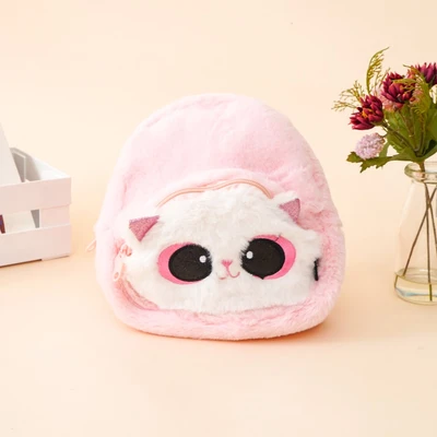 Gambar Ataru Tas Ransel Anak Plush Cat - Pink/putih