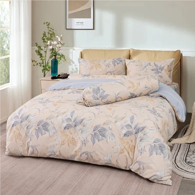 Gambar Sleeplite 160x200 cm Set 5 Pcs Seprai Queen Katun Flower - Krem