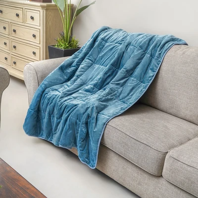 Gambar Sleeplite 150x200 cm Bantal Selimut Flannel - Biru