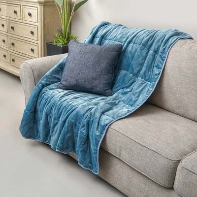 Gambar Sleeplite 150x200 cm Bantal Selimut Flannel - Biru