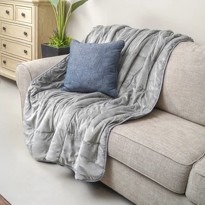 Gambar Sleeplite 150x200 cm Bantal Selimut Flannel - Abu-Abu