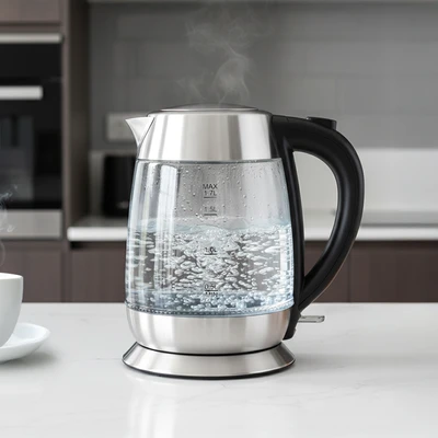 Gambar Kels Dean Teko Listrik 1.7 Liter Transparan - Silver
