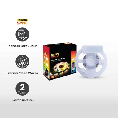 Gambar Krisbow Sync 2 Mtr Lampu Led Strip Smart Wifi Rgb Warm White Nk Ip20