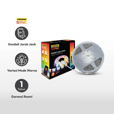 Gambar Krisbow Sync 5 Mtr Lampu Led Strip Smart Wifi Rgb Warm White Pu Ip65