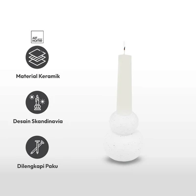 Gambar Arthome Terrazo Tempat Lilin Stick Mb69-Hn-D-1 - Putih