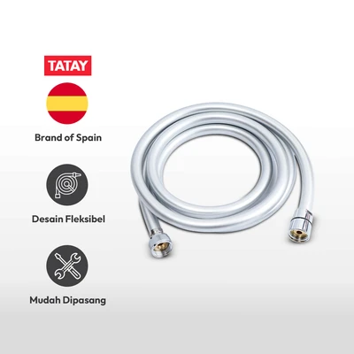 Gambar Tatay 2 Mtr Selang Shower Loop - Silver/Abu-Abu Satin