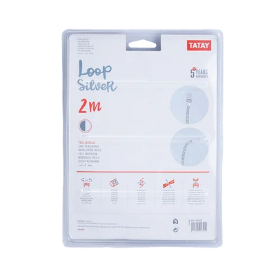 Gambar Tatay 2 Mtr Selang Shower Loop - Silver/Abu-Abu Satin