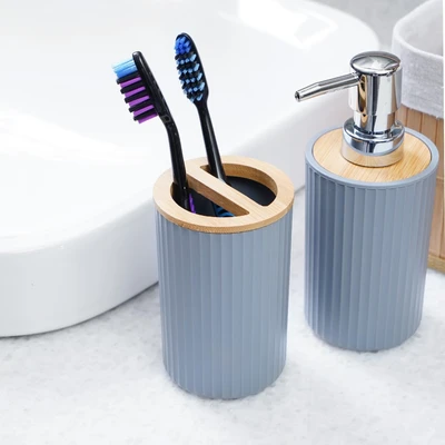 Gambar Informa Set 4 Pcs Myles Perlengkapan Kamar Mandi - Abu-Abu