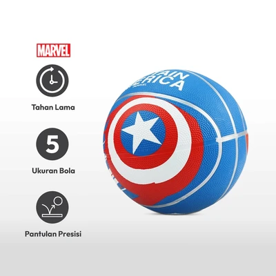 Gambar Marvel Ukuran 5 Bola Basket Rubber Captain America