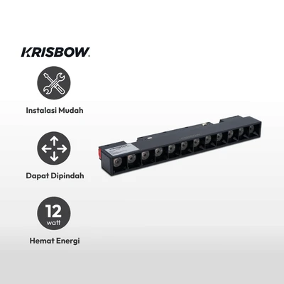 Gambar Krisbow Lampu Sorot LED Magnetic Linear Spot 12 Watt Warm White