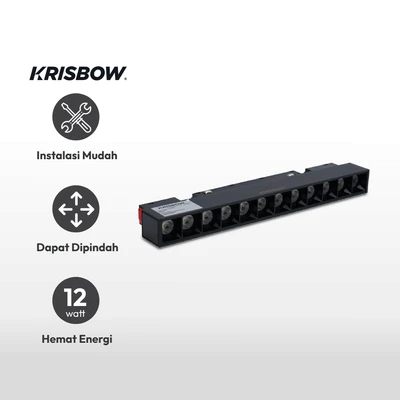 Gambar Krisbow Lampu Sorot LED Magnetic Linear Spot 12 Watt Dimmable