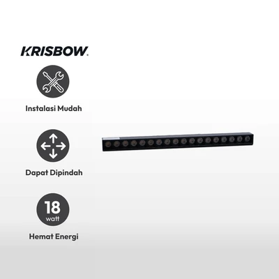 Gambar Krisbow Lampu Sorot LED Magnetic Linear Spot 18 Watt Dimmable
