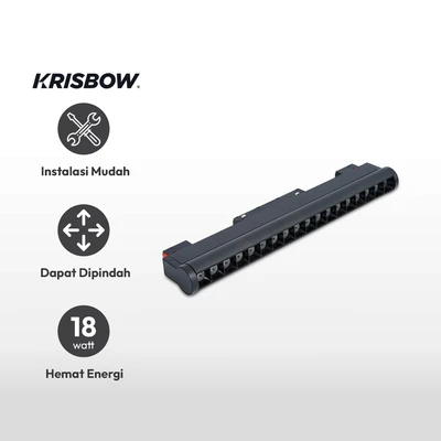 Gambar Krisbow Lampu Sorot LED Magnetic Spot Adjustable 18 Watt Warm White