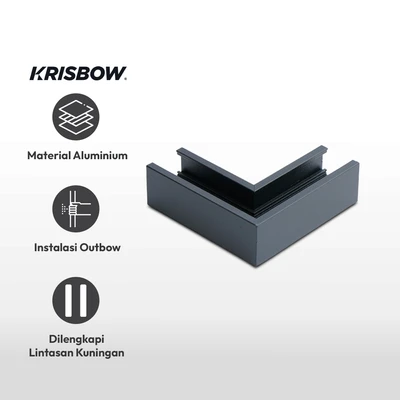 Gambar Krisbow Part Konektor Rel Lampu Sorot L - Hitam