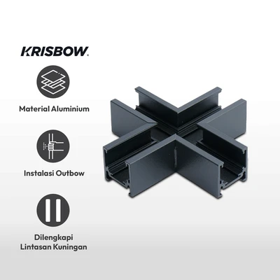 Gambar Krisbow Part Konektor Rel Lampu Sorot X - Hitam