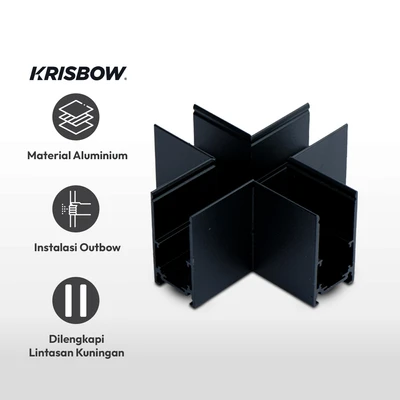 Gambar Krisbow Part Konektor Rel Lampu Sorot X High - Hitam