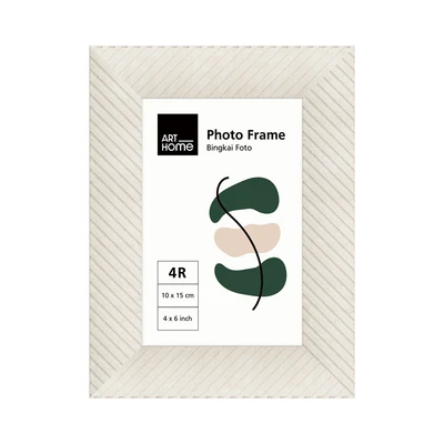 Gambar Arthome Bingkai Foto Meja Twist Plastik 4R - Putih Ivory