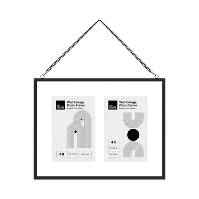 Gambar Arthome Bingkai Foto Kolase Dinding Metal 2x4R - Hitam