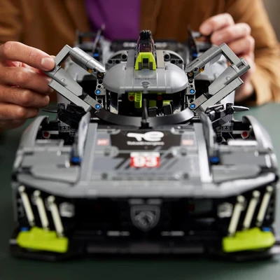 Gambar LEGO Technic Peugeot 9x8 24h Le Mans Hybrid Hypercar Set 1775 Pcs 42156 - Abu-abu
