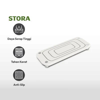 Gambar Stora Rak Kamar Mandi Diatomite 25x10x0.90 cm - Putih