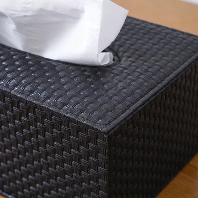 Gambar Stora Kotak Tisu Knitting - Hitam
