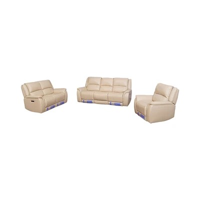 Gambar Cheers Montana Set Sofa Recliner Electric Kulit - Krem Beige