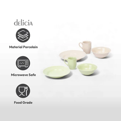 Gambar Delicia Farbe Perlengkapan Makan Set 3 pcs - Hijau Mint