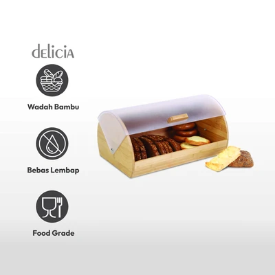 Gambar Delicia Mediena Tempat Roti Rectangle - Cokelat Natural