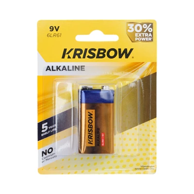 Gambar Krisbow Baterai Alkaline 9V 6LR61