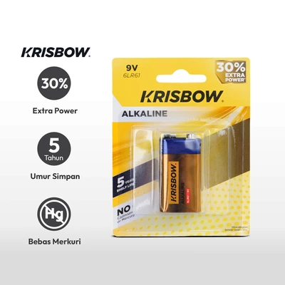 Gambar Krisbow Baterai Alkaline 9V 6LR61