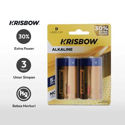 Gambar Krisbow Set 2 Pcs Baterai Alkaline D Lr03-1.5v