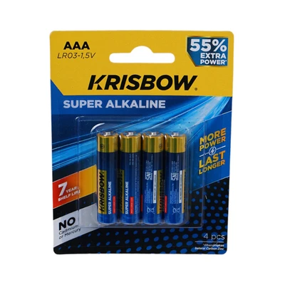 Gambar Krisbow Set 4 Pcs Baterai Super Alkaline Aaa