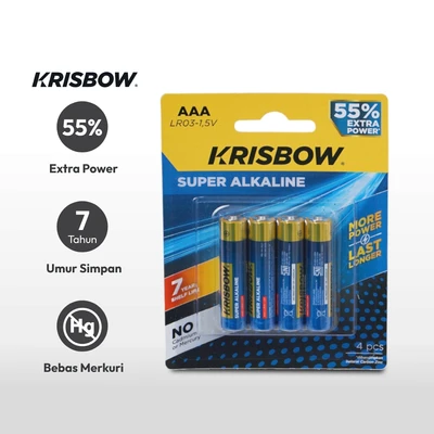 Gambar Krisbow Set 4 Pcs Baterai Super Alkaline Aaa