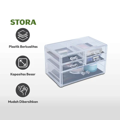 Gambar Stora Organizer Kosmetik Dengan 5 Laci Transparan