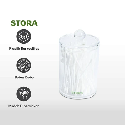 Gambar Stora Tempat Penyimpanan Cotton Buds Round
