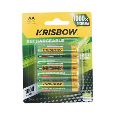 Gambar Krisbow Set 4 Pcs Baterai Rechargeable Aa Hr6 1000 Mah