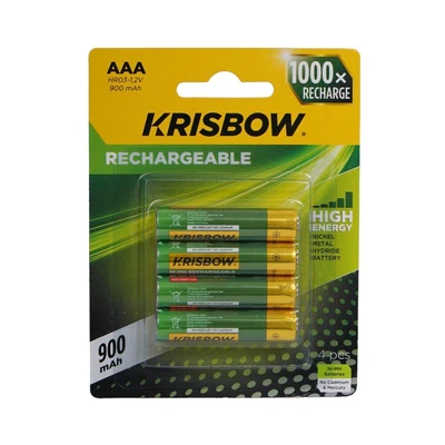 Gambar Krisbow Set 4 Pcs Baterai Rechargeable 900mah