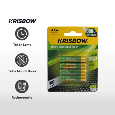 Gambar Krisbow Set 4 Pcs Baterai Rechargeable 900mah