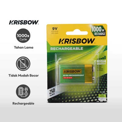 Gambar Krisbow Baterai Rechargeable 9v Hf9 250 Mah