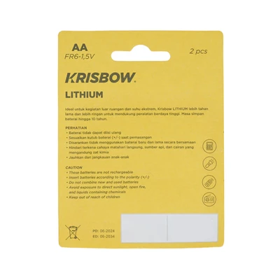 Gambar Krisbow Baterai Lithium AA Set 2 pcs