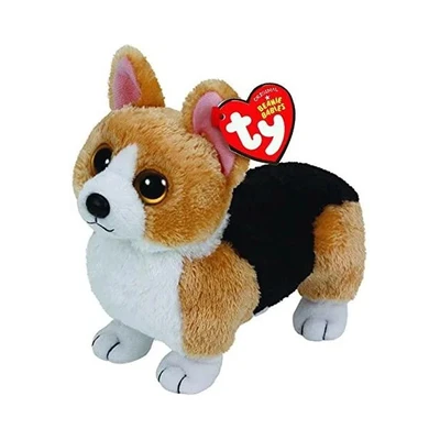 Gambar Ty Beanie Babies Boneka Colin Corgi Reguler - Cokelat